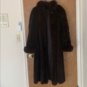 Reversible mink fur coat